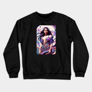 Abstract Fashion Style Female Model Art Crewneck Sweatshirt